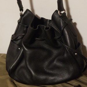 Cole Haan Black Leather Bucket Bag